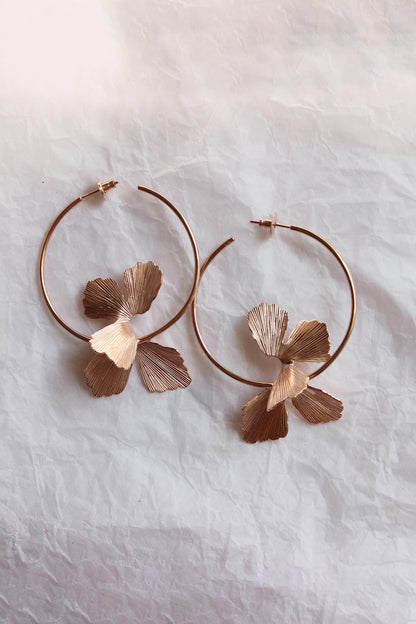 Fiore Textured Petal Hoops 