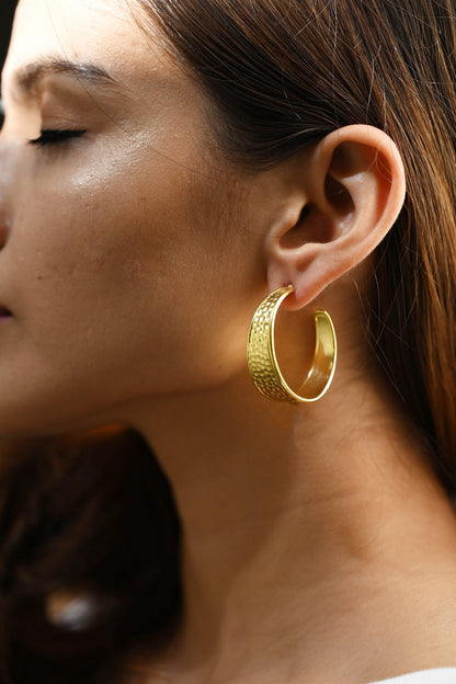 Hailey Textured Hoops 