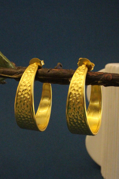 Hailey Textured Hoops 