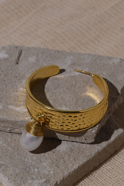 Hailey Pearl Drop Hoops 