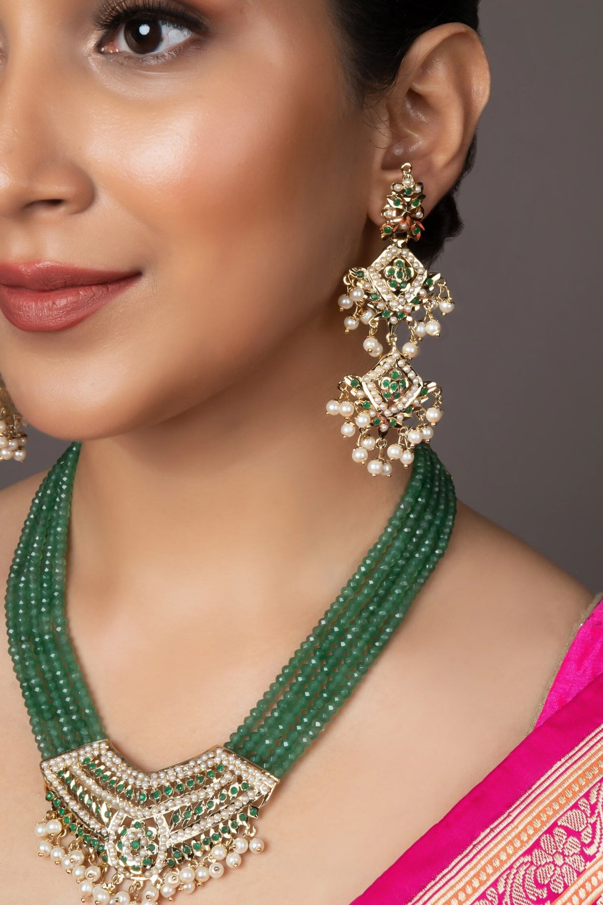 Tanmaniya Bead Embellished Necklace Set 
