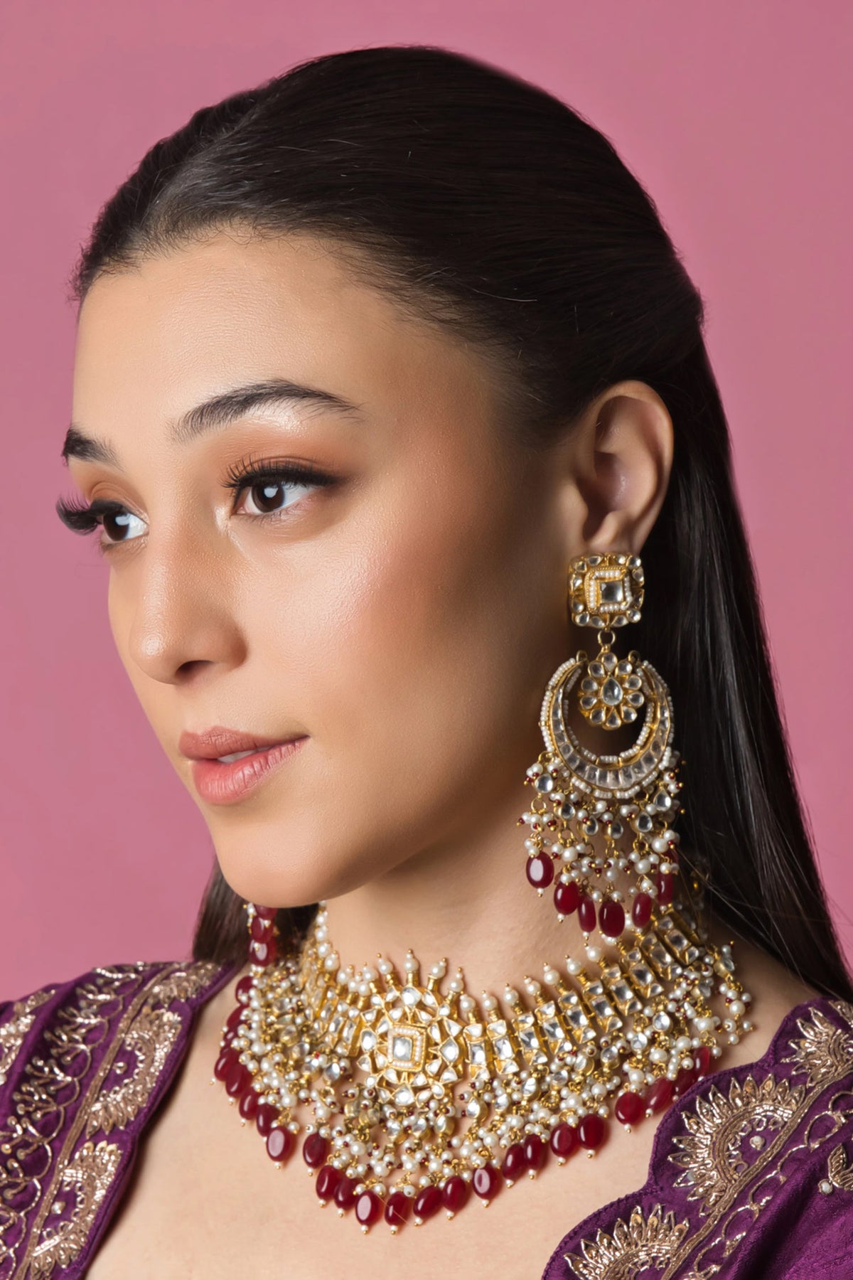 Arya Geometric Carved Choker Set 