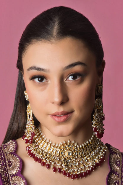 Arya Geometric Carved Choker Set 