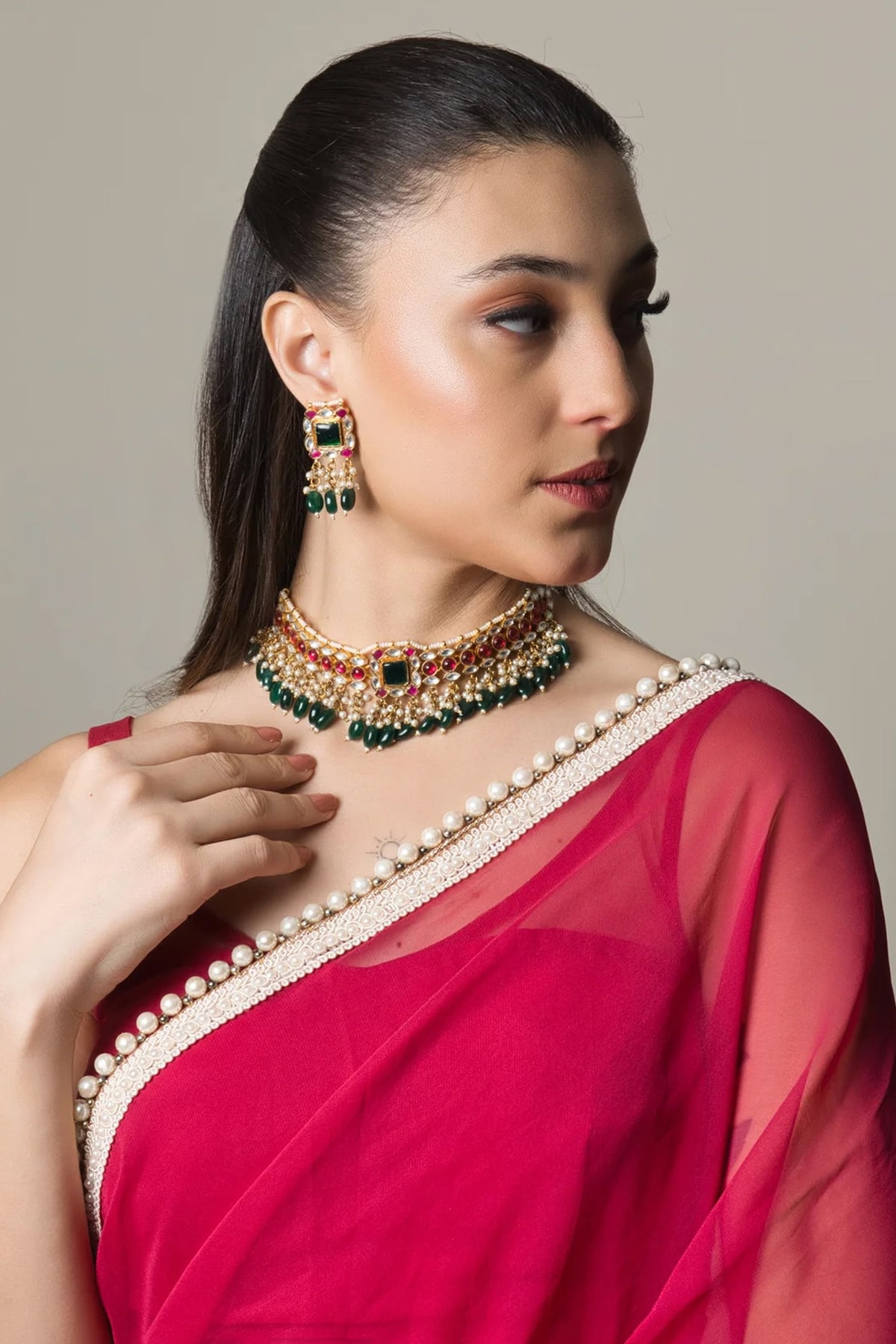 Sameera Kundan Embellished Choker Set 