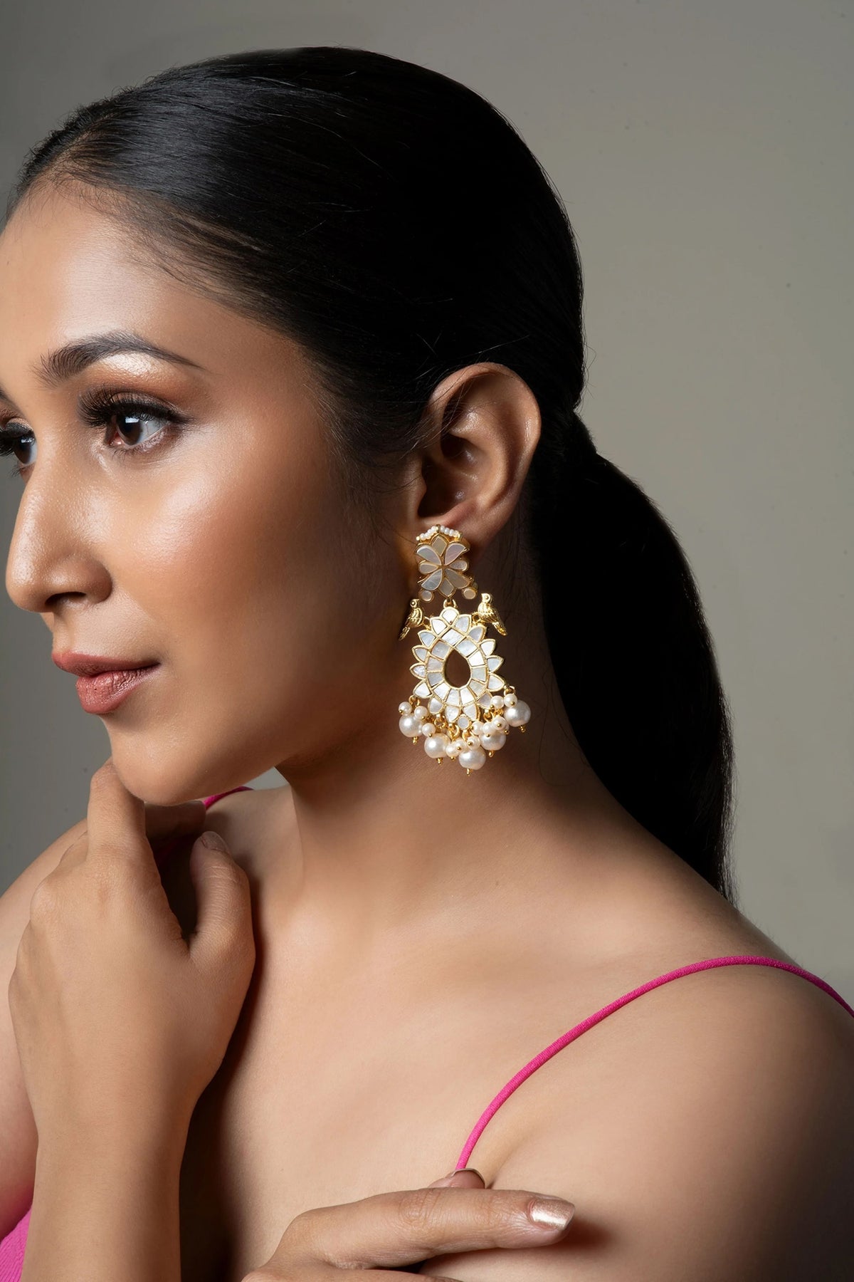Shell Pearl Embellished Earrings 