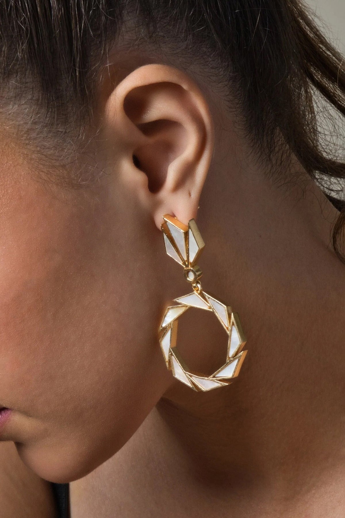 Shell Pearl Embellished Danglers 