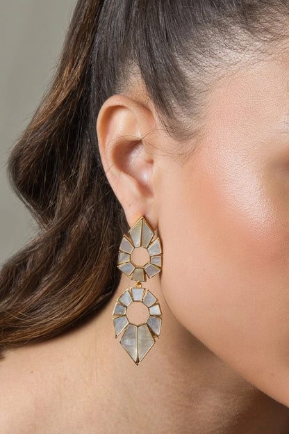 Infinity Shell Pearl Embellished Earrings 