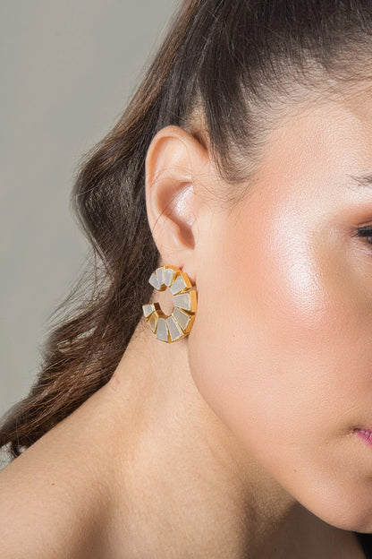 Crescent Shaped Stud Earrings 