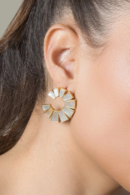 Crescent Shaped Stud Earrings 