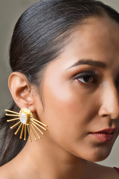 Shell Pearl Embellished Earrings 