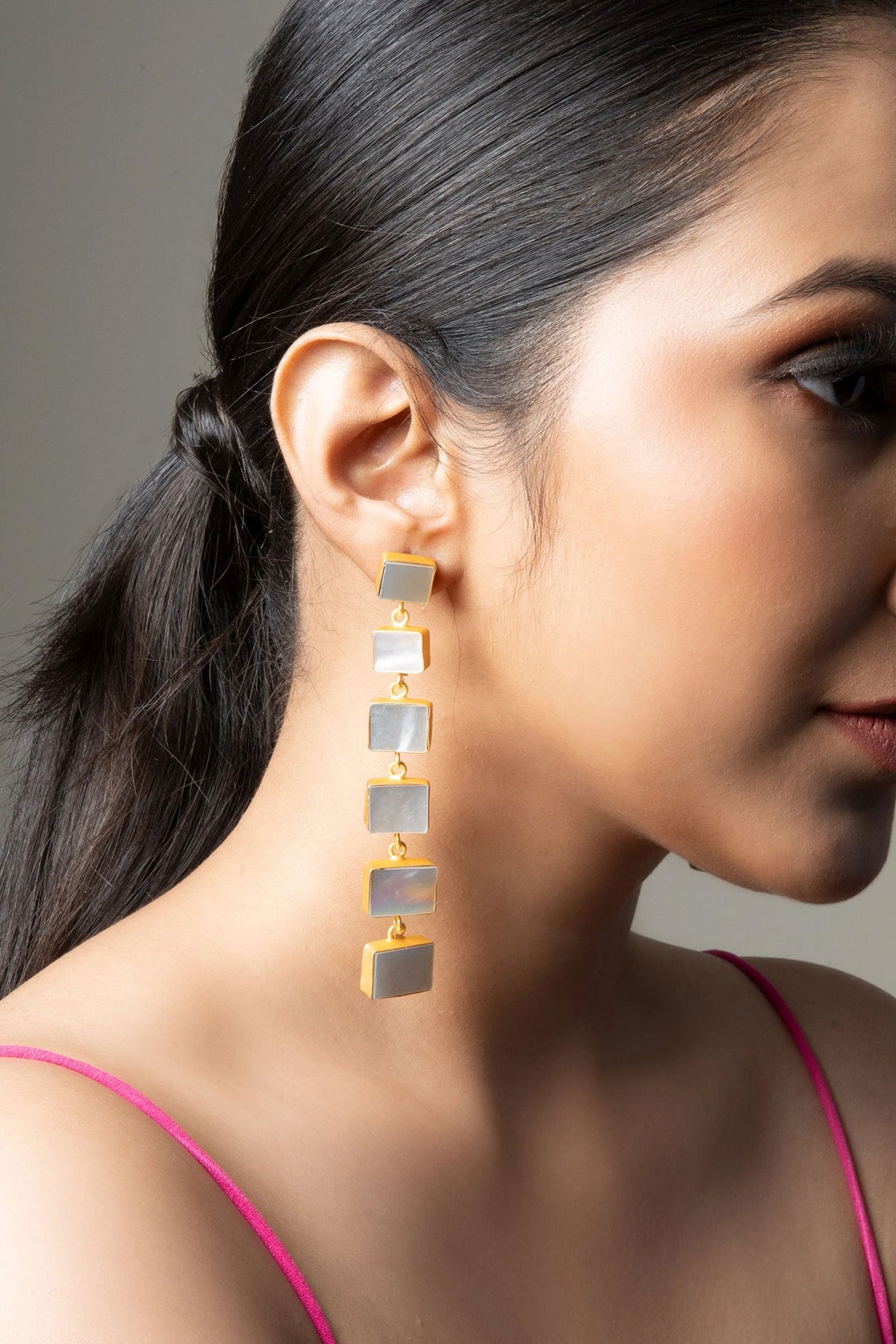 Shell Pearl Embellished Drop Earrings 