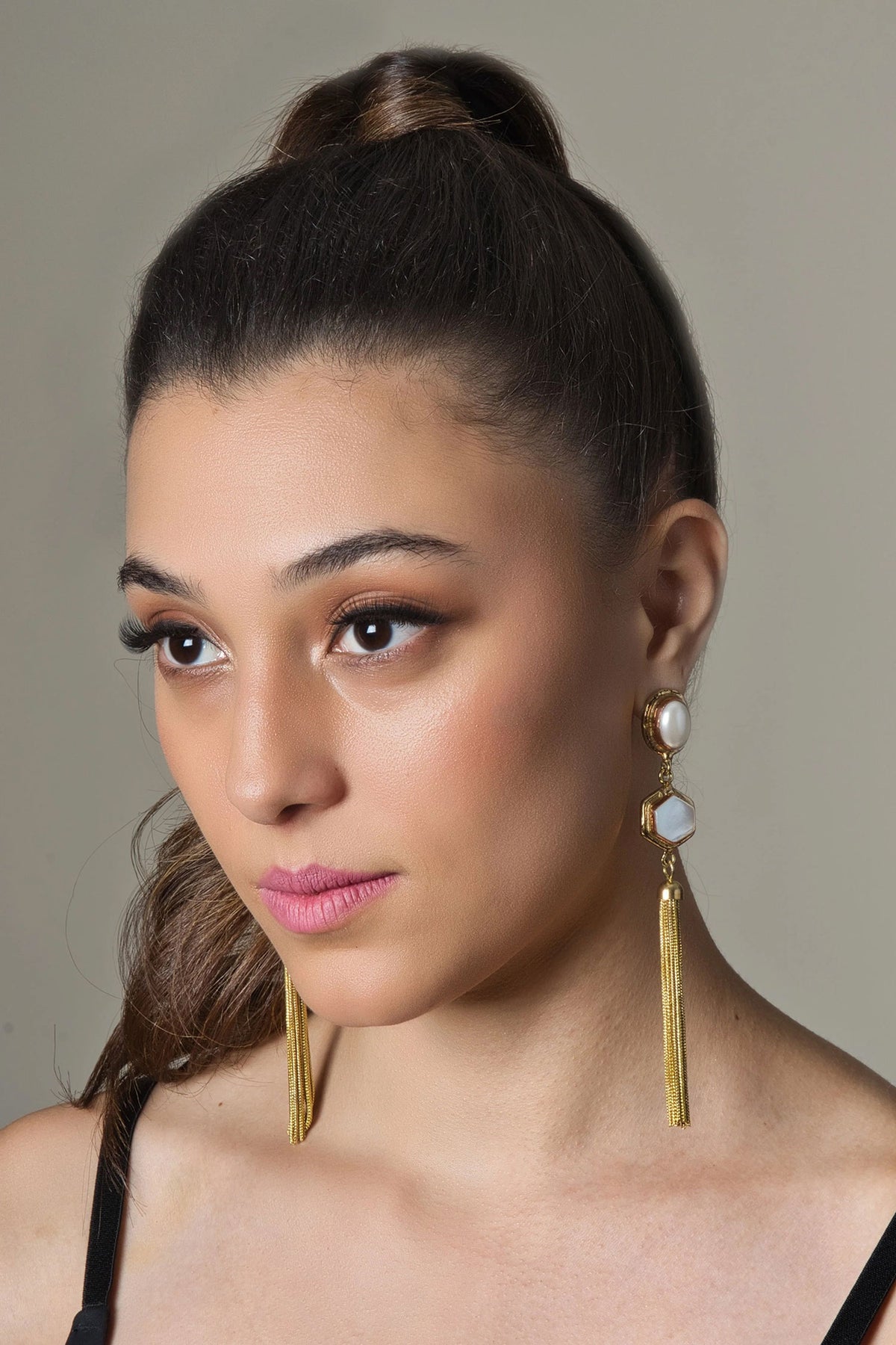 Moonstone Pearl Drop Earrings 