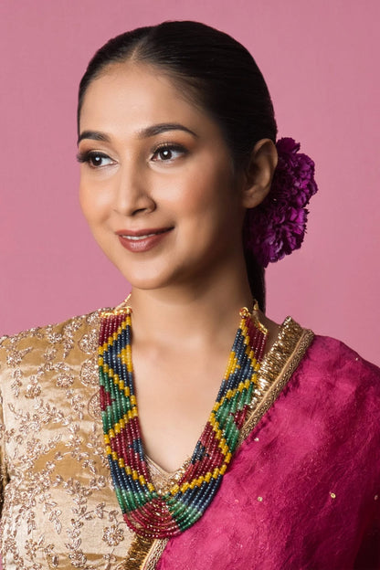 Shalini Bead Embellished Layered Necklace 
