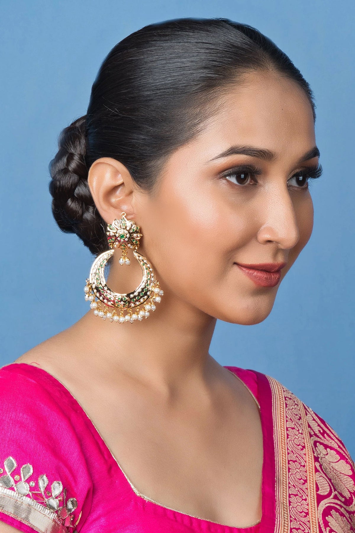 Royal Floral Jadau Chandbali 
