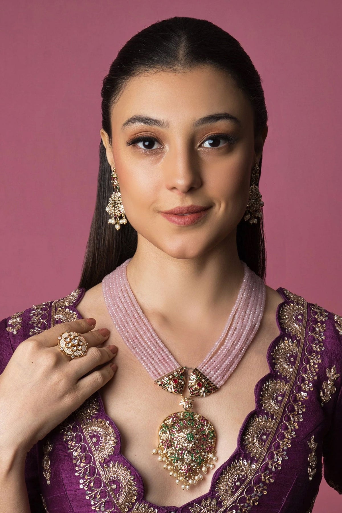 Shanaya Studded Heart Necklace Set 