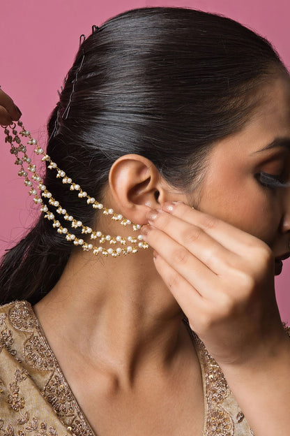 Exquisite Pearl Kaunauti Earchains- Set of 2 