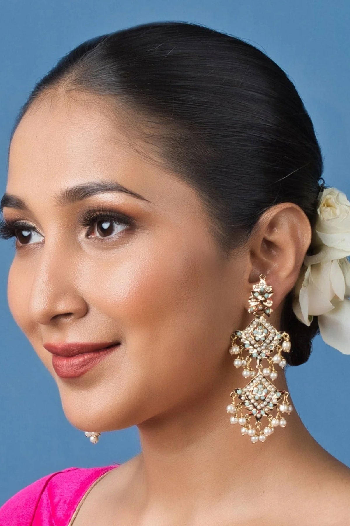 Anya Jadau Diamond Pattern Earrings 