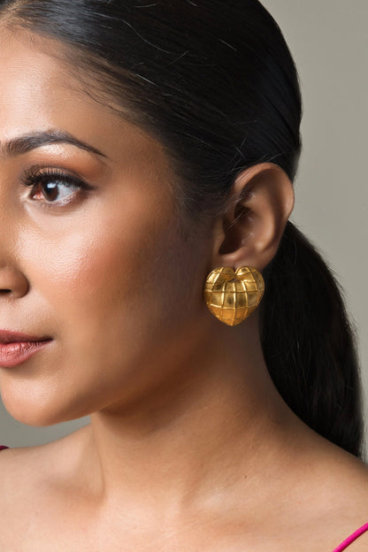 Heart Checkered Earrings 