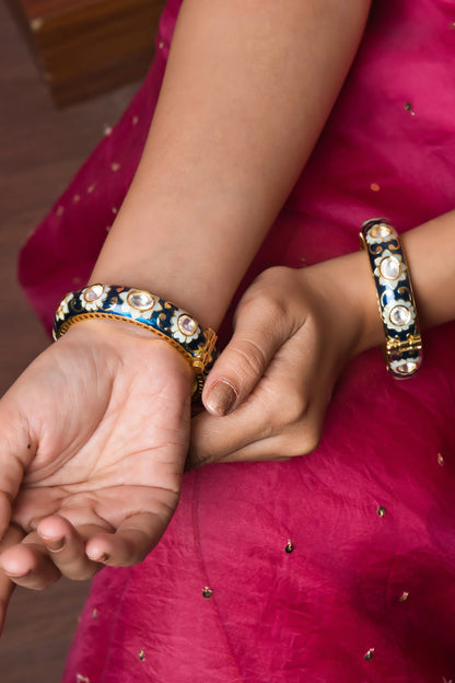 Meenakari Stone Studded Bangles- Set of 2 