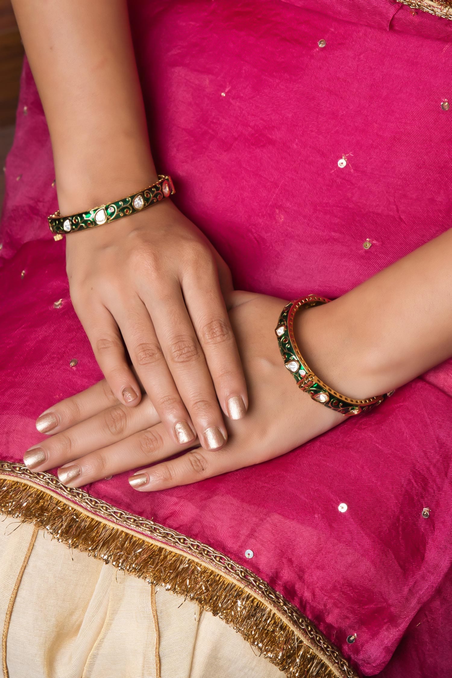 Enchanting Studded Meenakari Bangle-Single Pc 