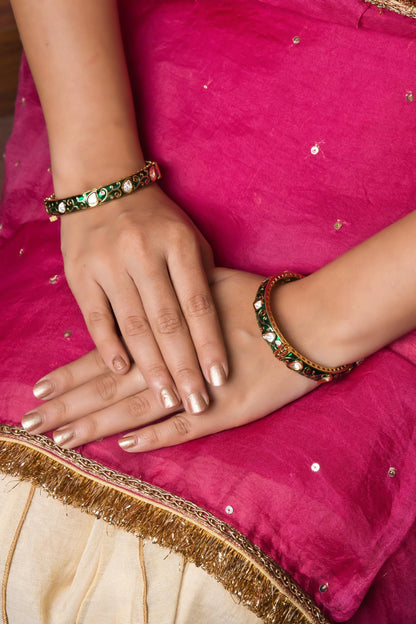 Enchanting Studded Meenakari Bangle-Single Pc 