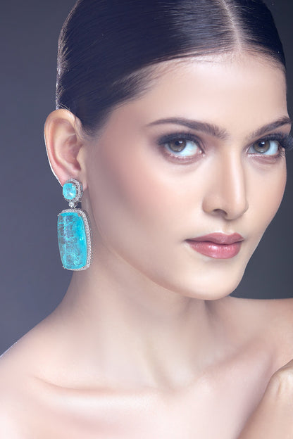Zircon Embellished Dangler Earrings 