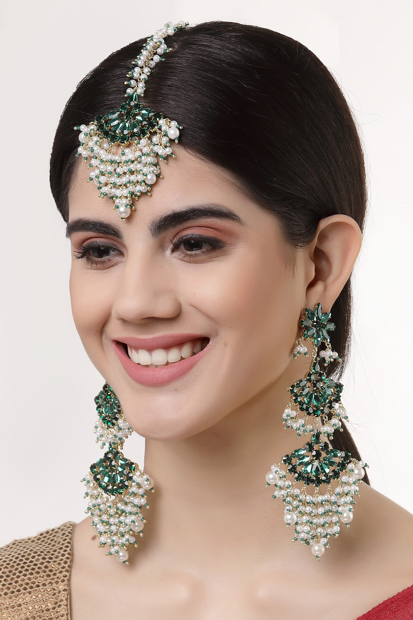 Noor Bloom Crystal Danglers 