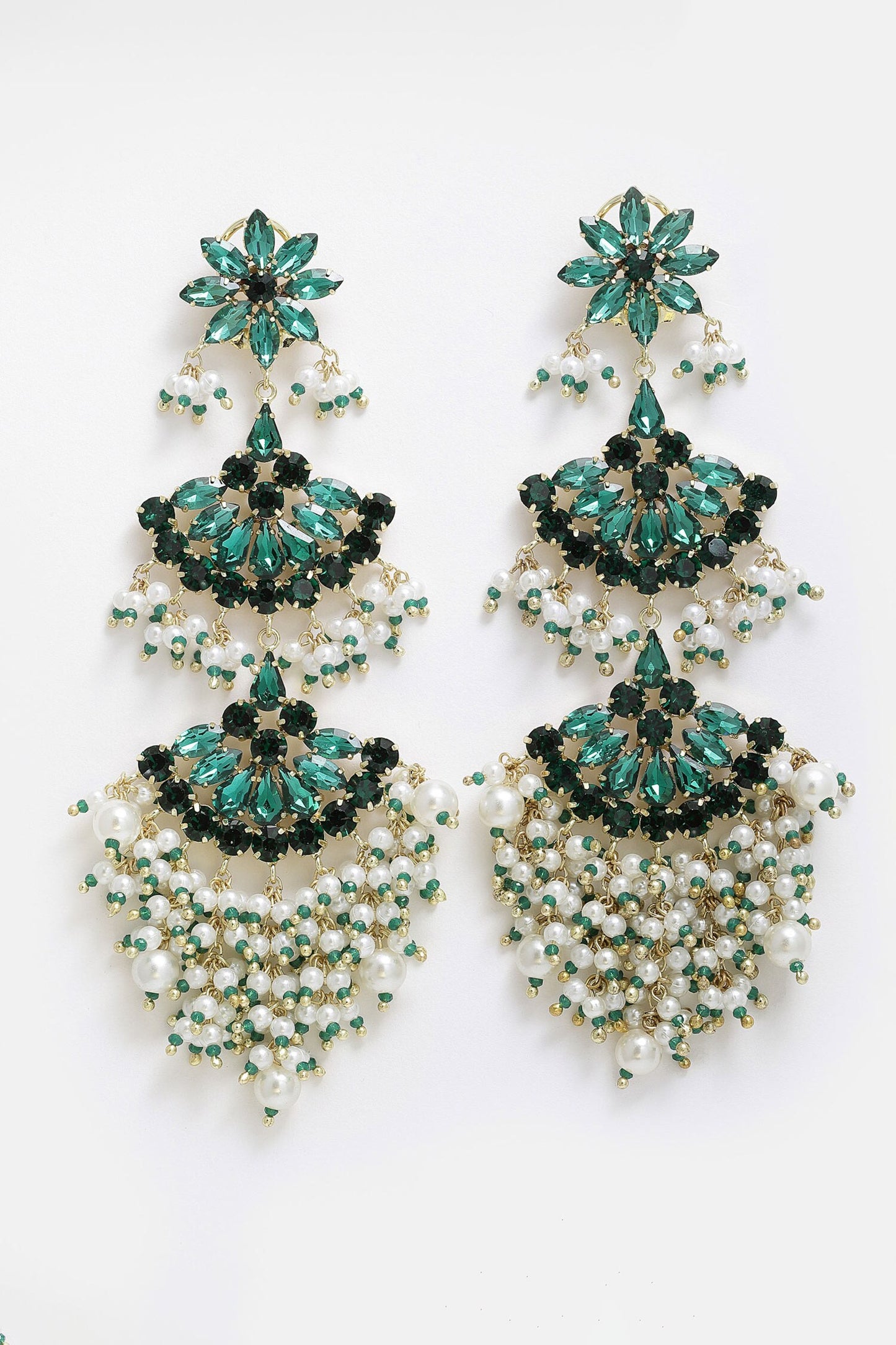 Noor Bloom Crystal Danglers 