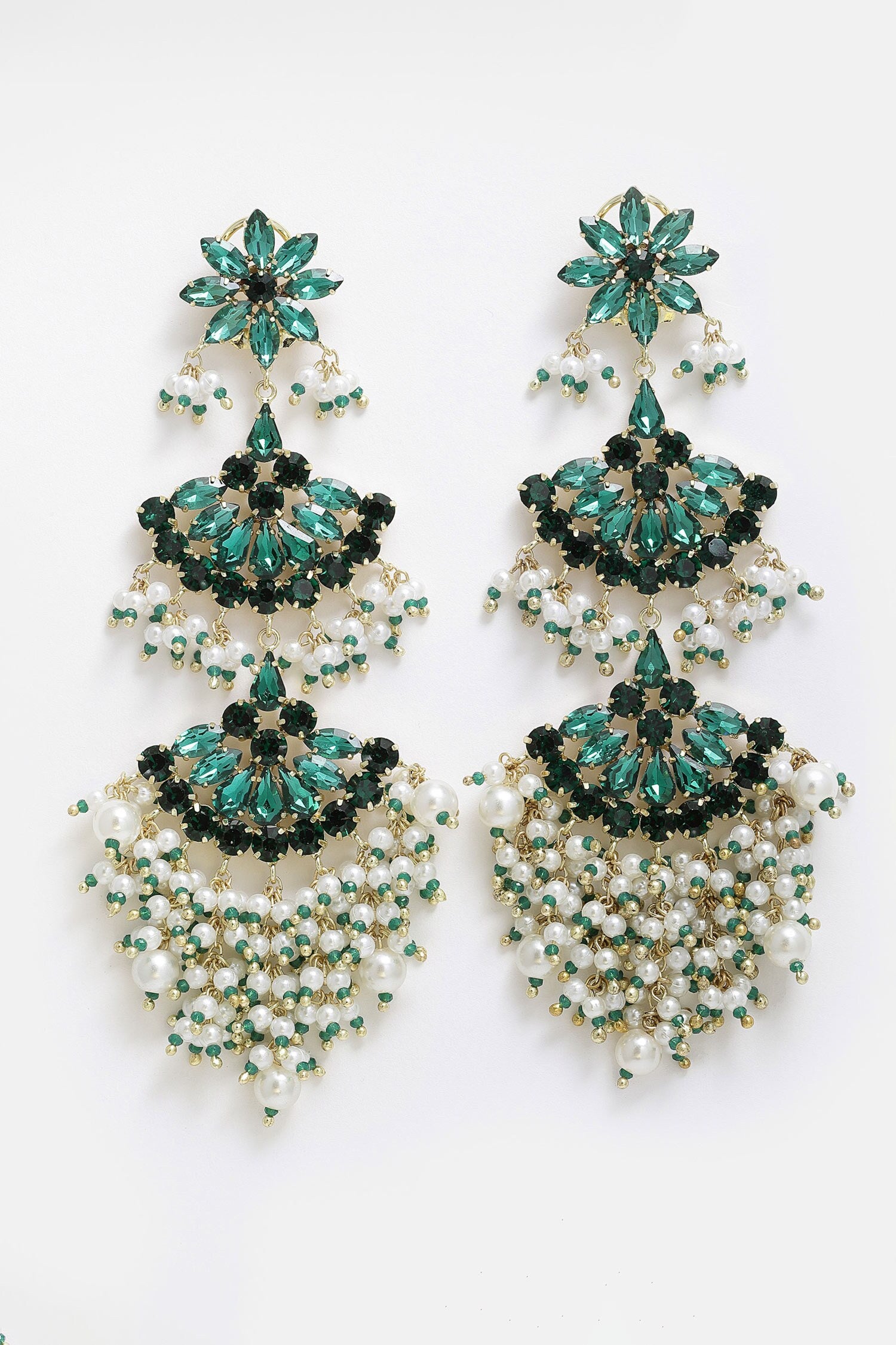 Noor Bloom Crystal Danglers 
