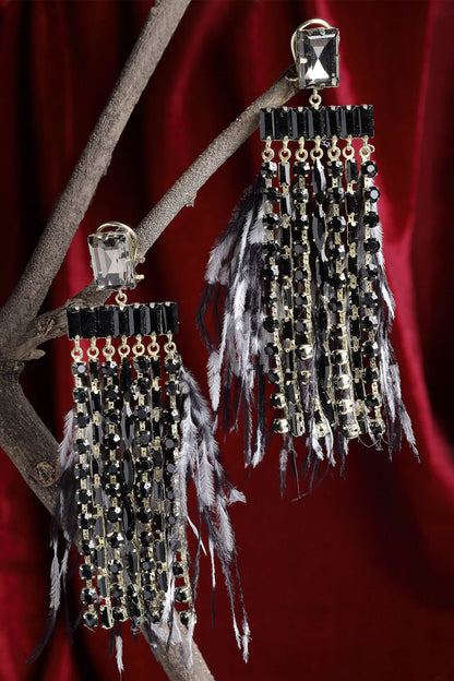 Feather Boho Dangler Earrings 
