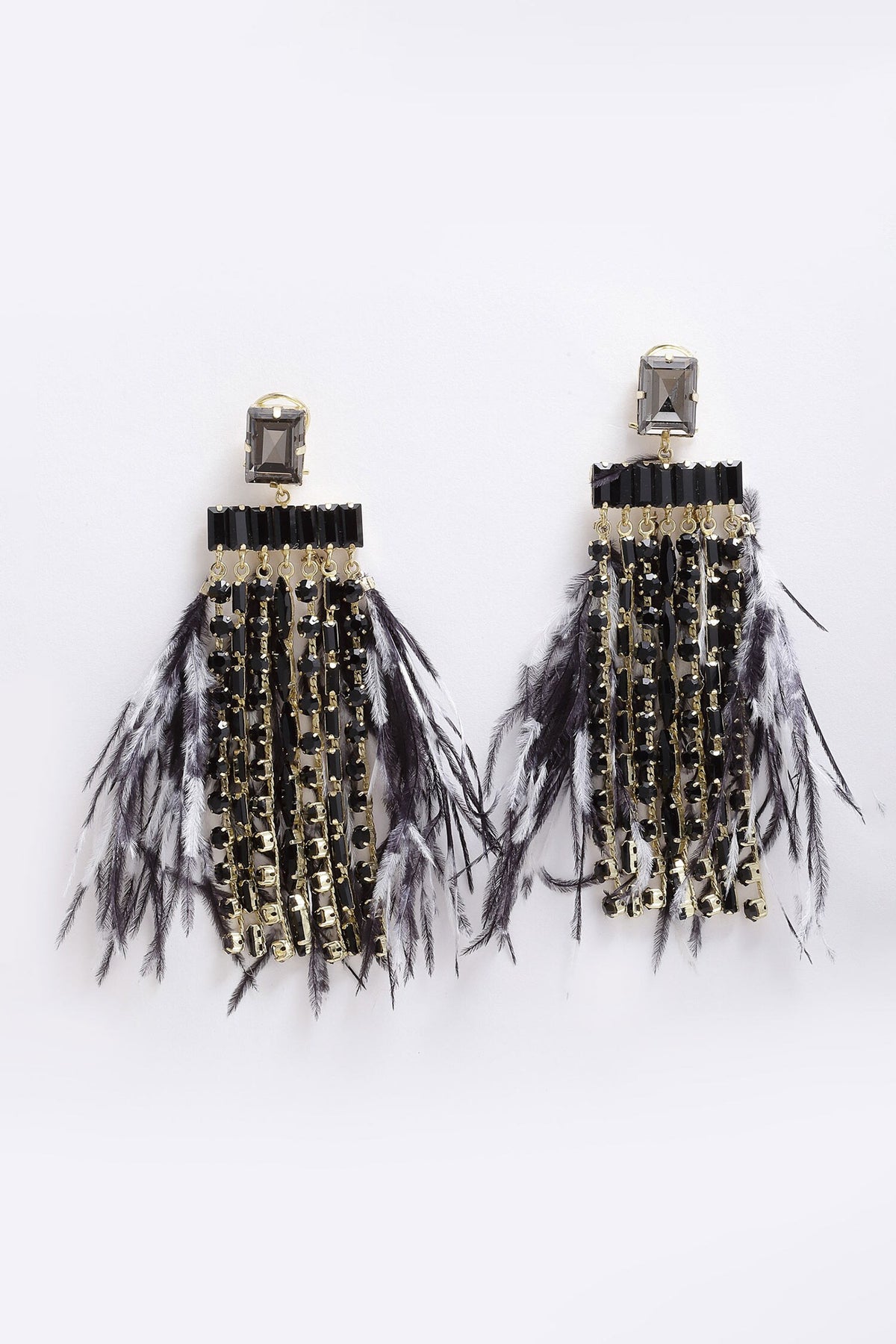 Feather Boho Dangler Earrings 