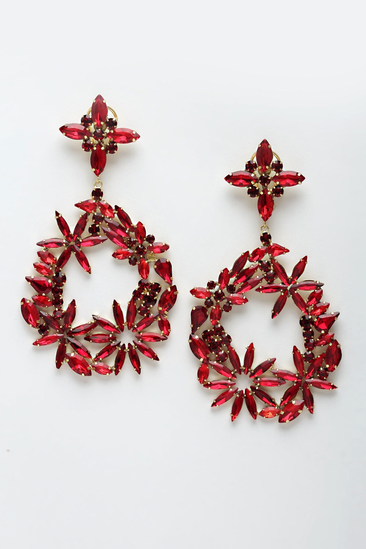 Amber Bloom Crystal Embellished Danglers 