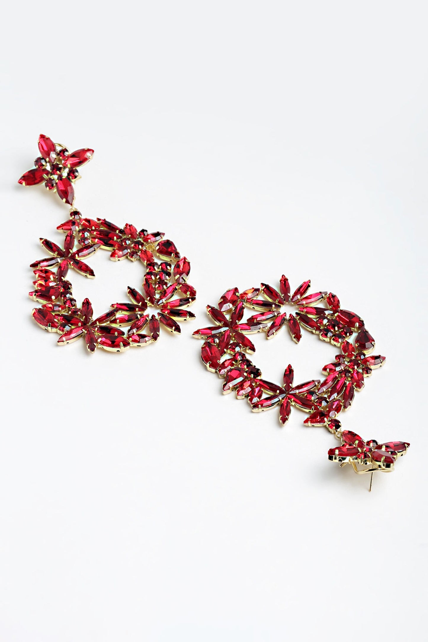 Amber Bloom Crystal Embellished Danglers 