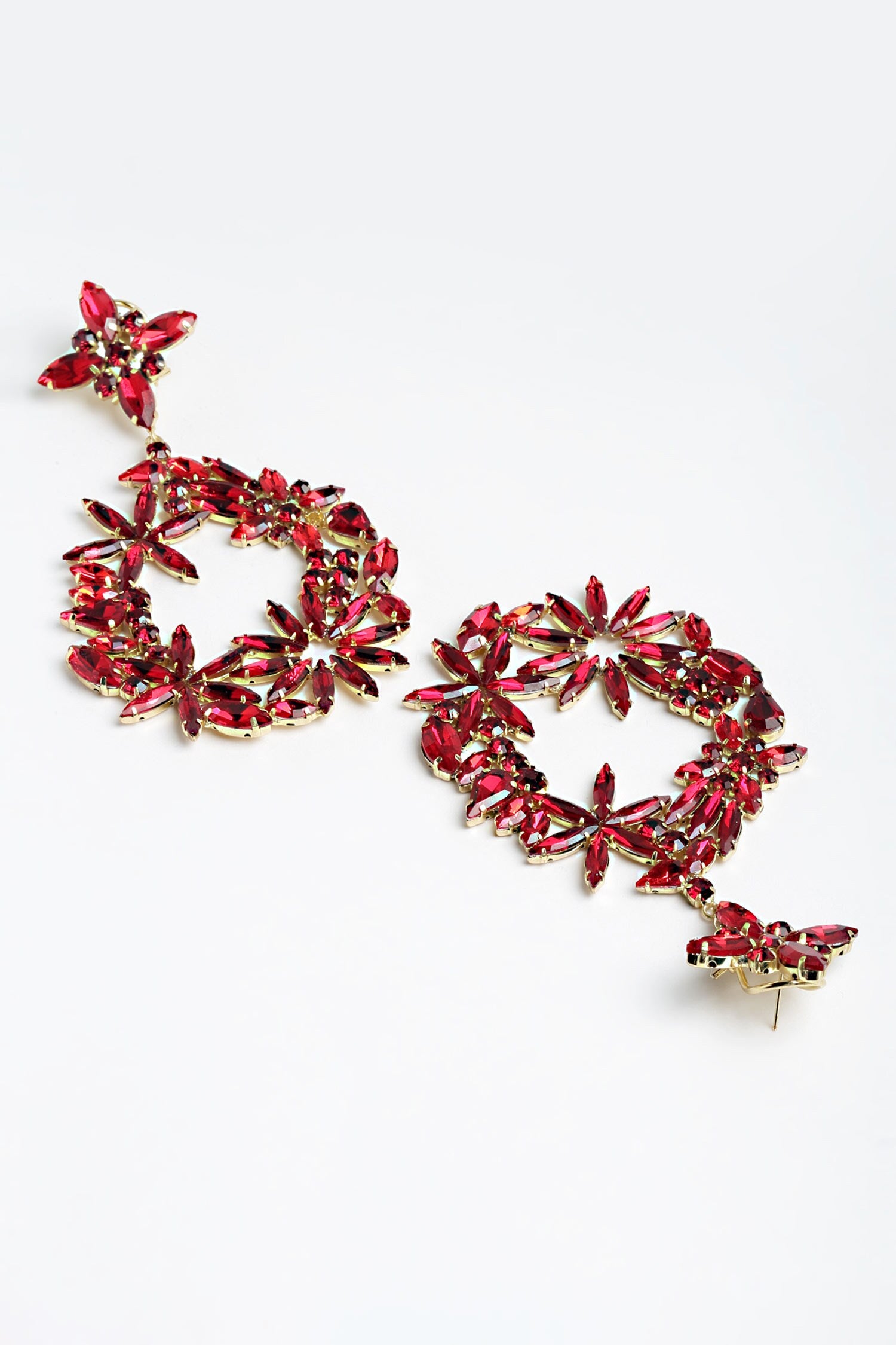 Amber Bloom Crystal Embellished Danglers 