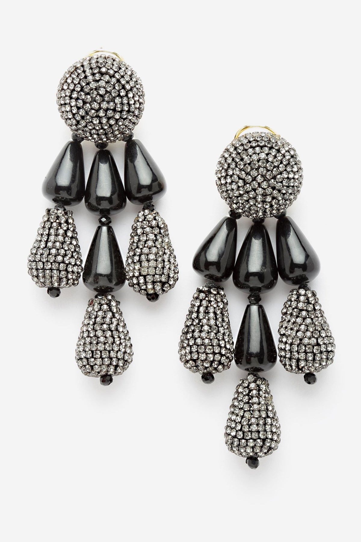 Resin Bead & Crystal Embellished Chandelier Danglers 