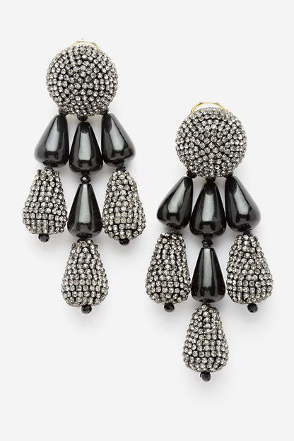 Resin Bead & Crystal Embellished Chandelier Danglers 