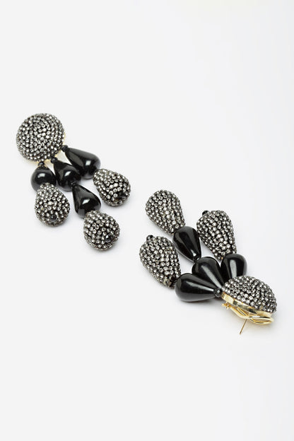 Resin Bead & Crystal Embellished Chandelier Danglers 