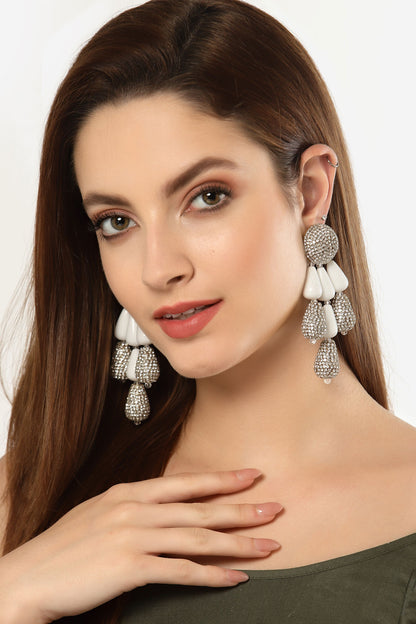 Tahiti Resin Bead & Crystal Embellished Danglers 