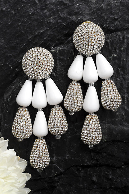 Tahiti Resin Bead & Crystal Embellished Danglers 