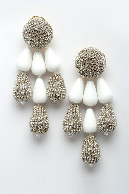 Tahiti Resin Bead & Crystal Embellished Danglers 