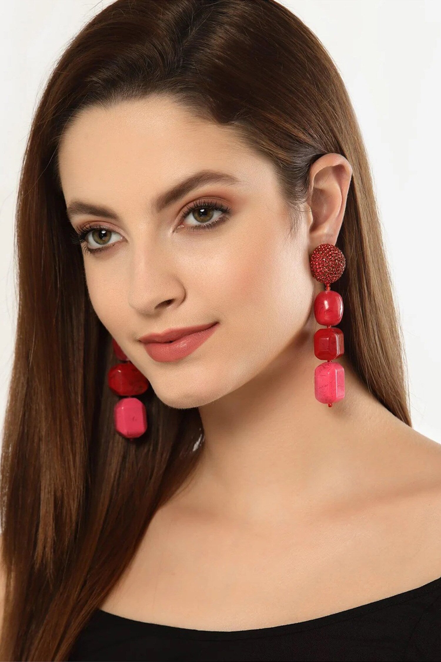 Sahara Quad Resin Drop Embellished Danglers 