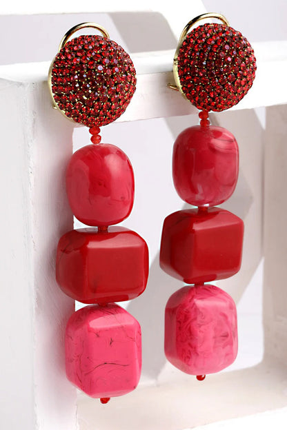 Sahara Quad Resin Drop Embellished Danglers 