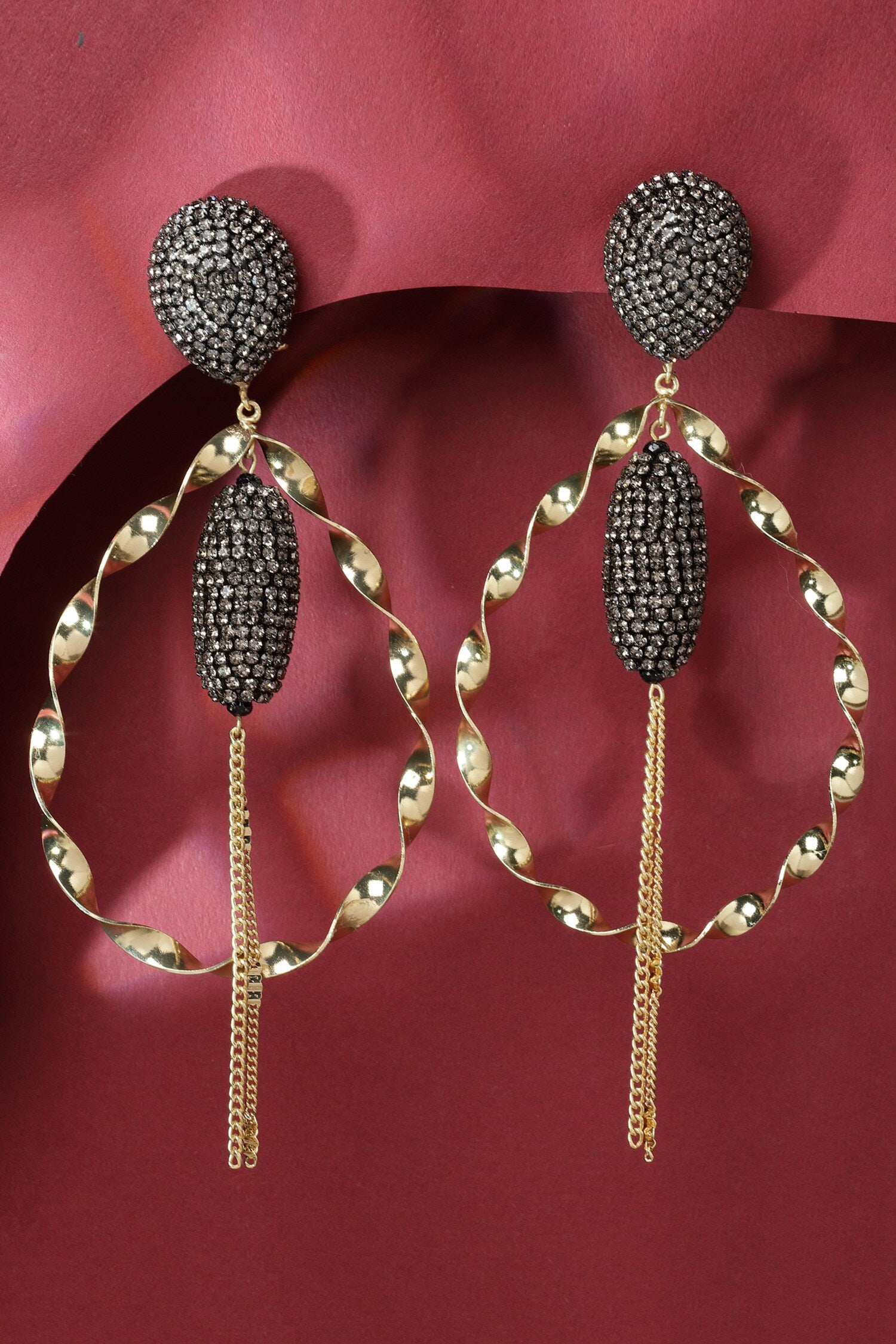 Twin Infinity Swirl Crystal Ball Danglers 