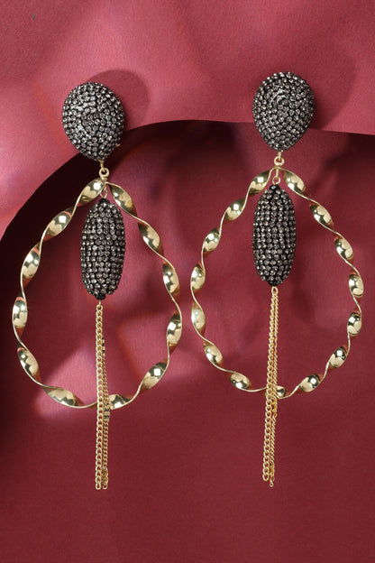 Twin Infinity Swirl Crystal Ball Danglers 