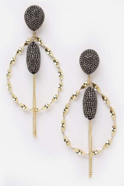 Twin Infinity Swirl Crystal Ball Danglers 