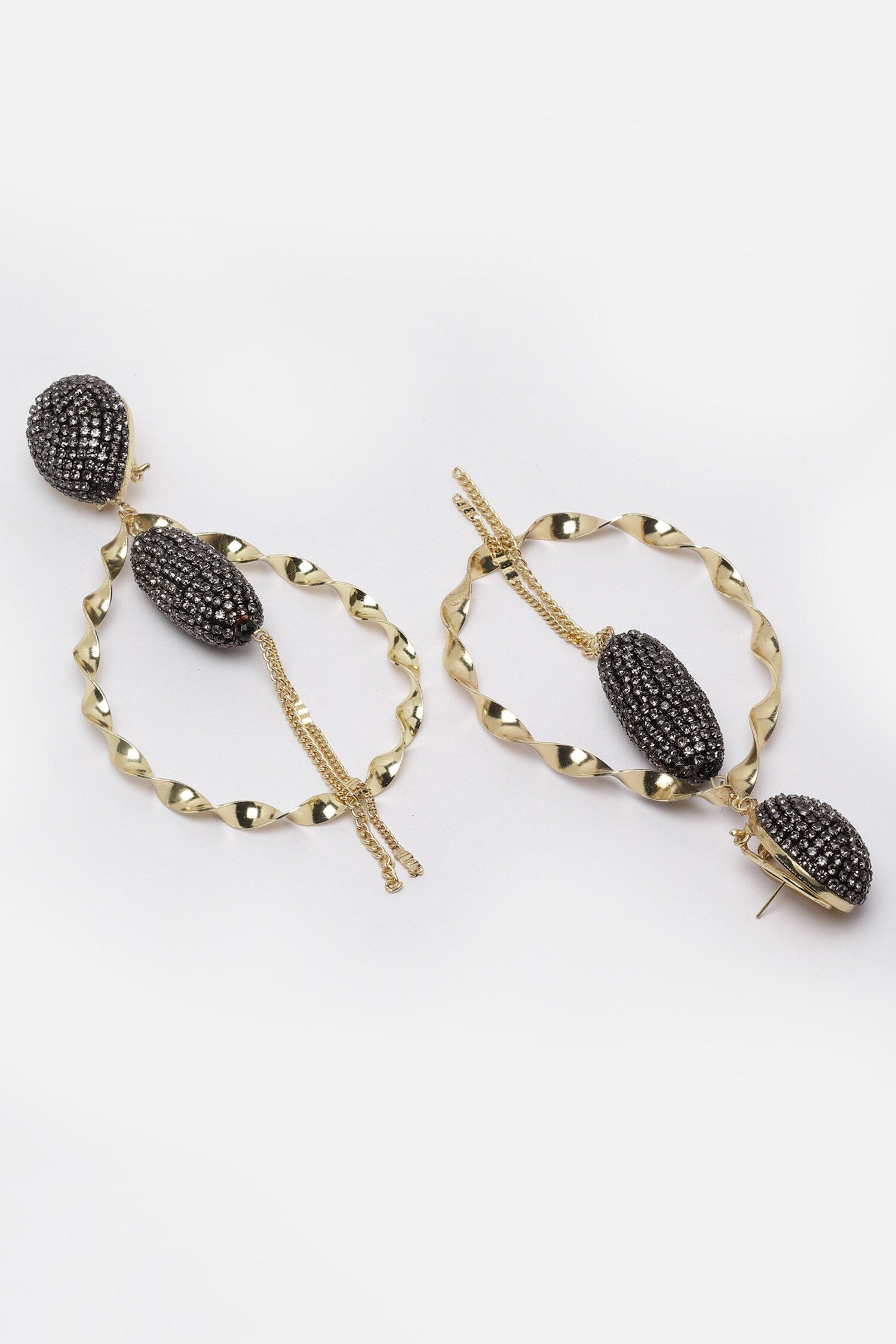 Twin Infinity Swirl Crystal Ball Danglers 