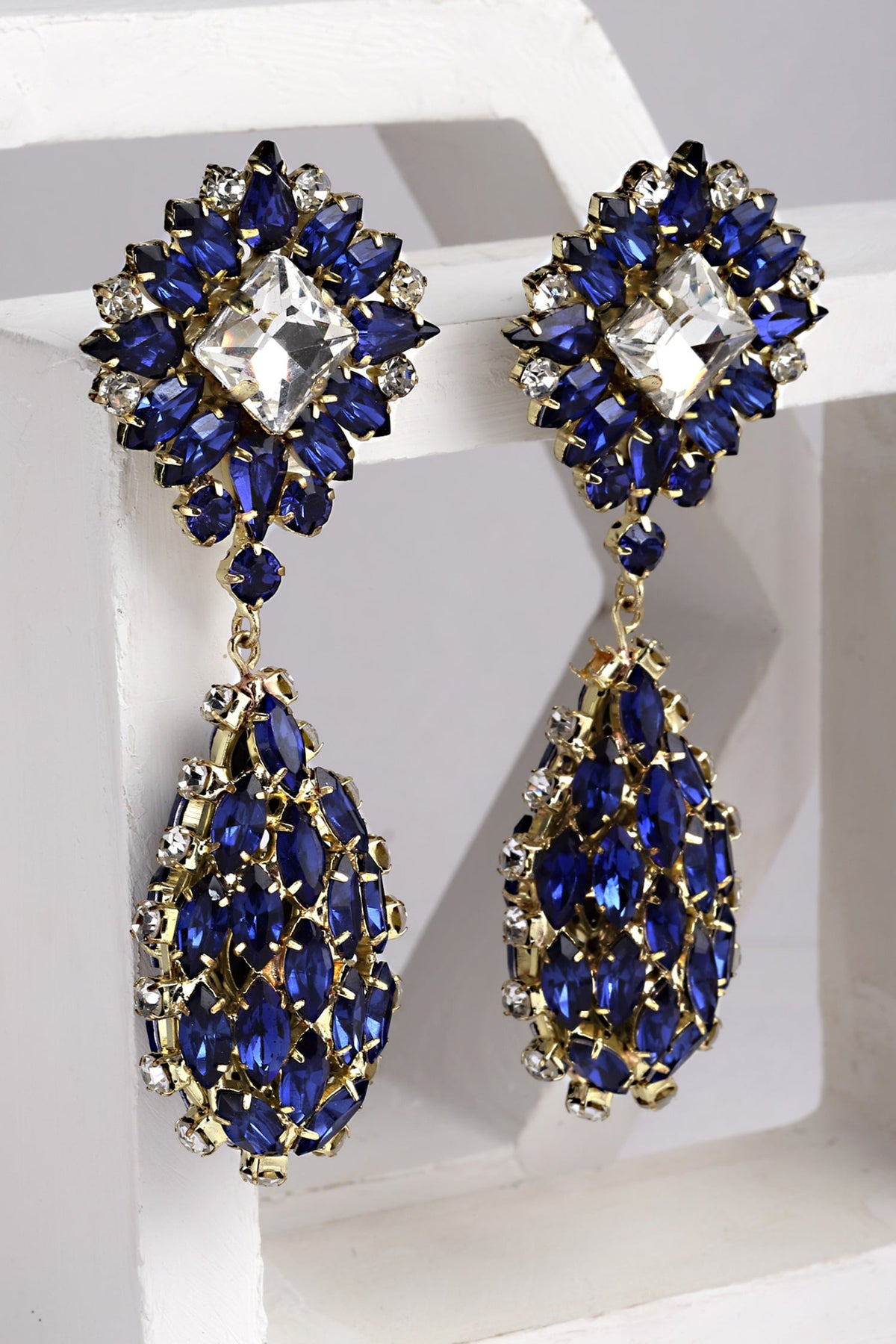Glinting Bloom Crystal Danglers 