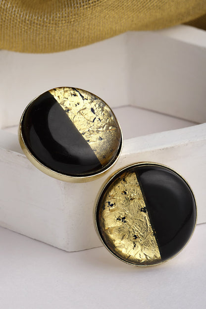Half Moon Foil Work Resin Studs 