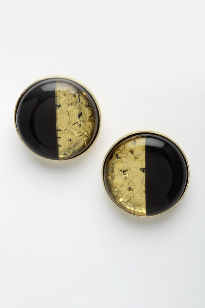 Half Moon Foil Work Resin Studs 