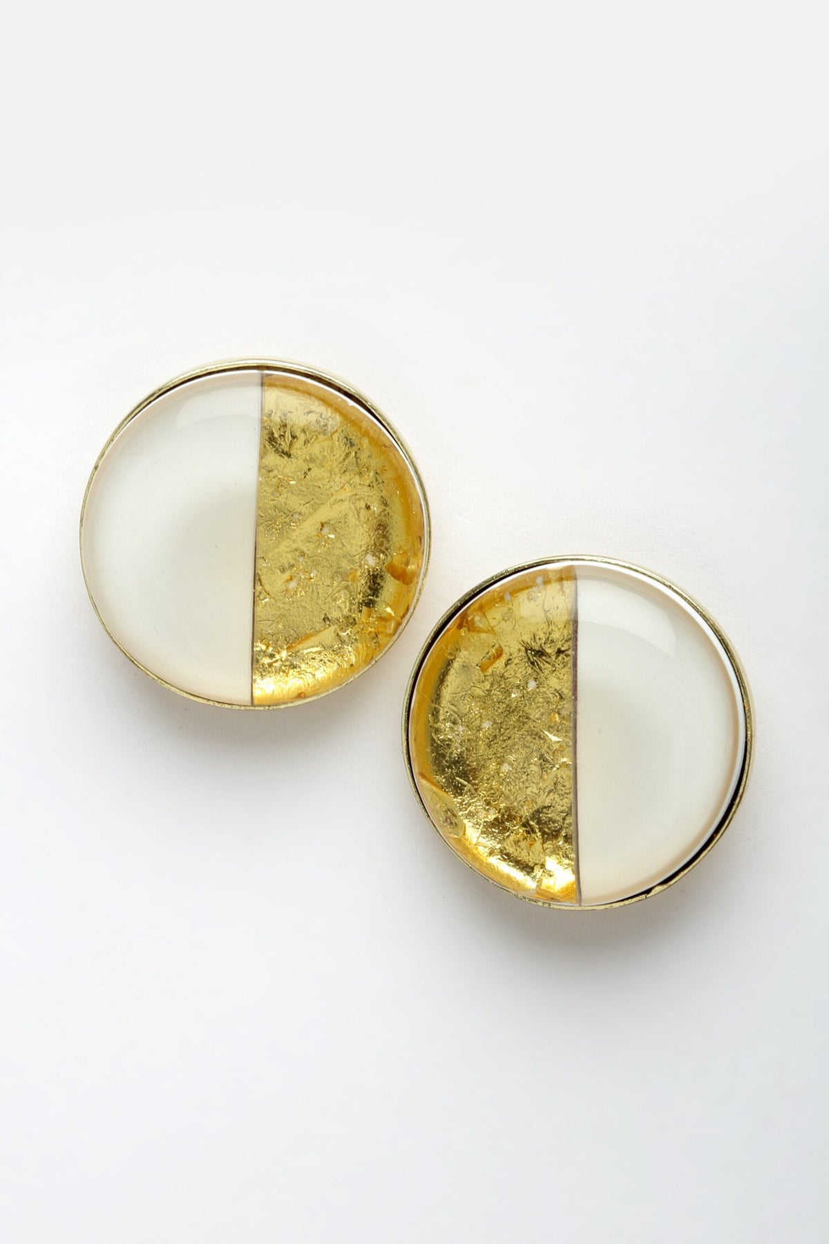 Half Lunar Foil Work Resin Studs 